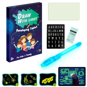 

2 in 1 Draw board Writing Magic Drawing Board Set Educational Draw With Night Light In Dark Children Funny Toys Kids Gifts