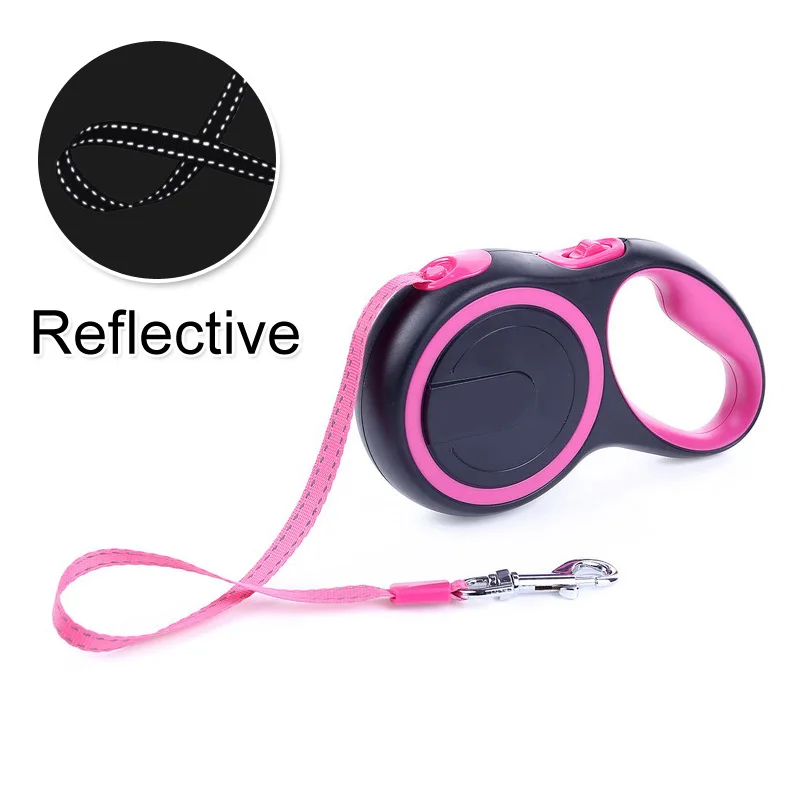 Reflective Rose Автоматическая выдвижная собаку поводок для больших собак прочного нейлона домашние привести светоотражающие выдвижной, для щенков прогулки поводки для питомцев продукты - Цвет: Reflective Rose