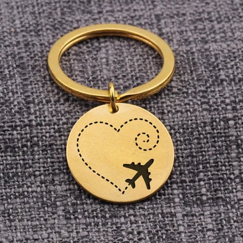 

Jewelry Keychains Long Distance Love Round Piece Tag Keychain Lovers Couple Keepsake Tag Key Holders Women Men Gifts Charms