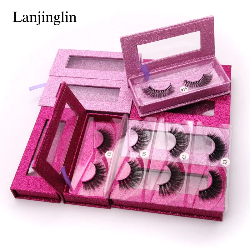 LANJINGLIN 1 пара 3d Искусственные норковые ресницы мягкие Объемные Накладные для