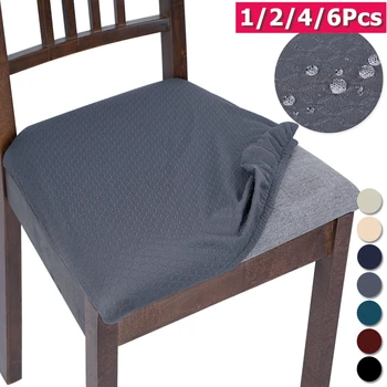 

1/2/4/6PC Waterproof Stretch Elastic Chair Seat Covers Universal Removable Washable Chair Seat Cover Protector Cushion Slipcover