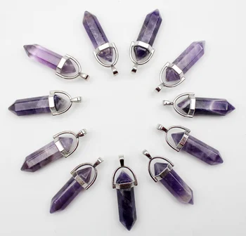 

24pcs Natural stone lapis lazuli amethysts crystal stripe agates Pendant for diy Jewelry making necklaces Accessories
