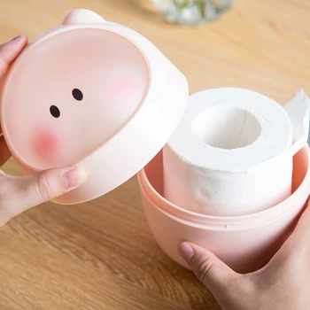 

cute Mini Waste Bin Rolling Cover Desktop Garbage Paper Basket Table Trash Container Case home organizer and storage decoration