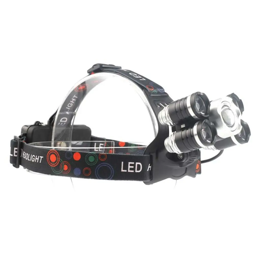 

2018 New Arrival 5 LEDs 30W Zoomable Long Shot Headlamp Rechargeable Headlight Head Torch Waterproof Adjustable Headband