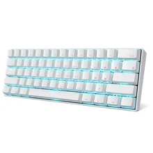 Mini Mechanical Keyboard Blue Backlight 61 Key BT Dual Mode Keyboard for Gamer Phone/Tablet White with Gateron Red Switches
