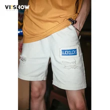 VIISHOW уличная одежда, мужские шорты с белыми дырками, Брендовые повседневные шорты из хлопка, мужские бермуды, новинка, летние шорты, мужские шорты KD1589182