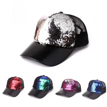 

Unisex Men and women sequins stitching cap baseball cap net cap new winter fashion