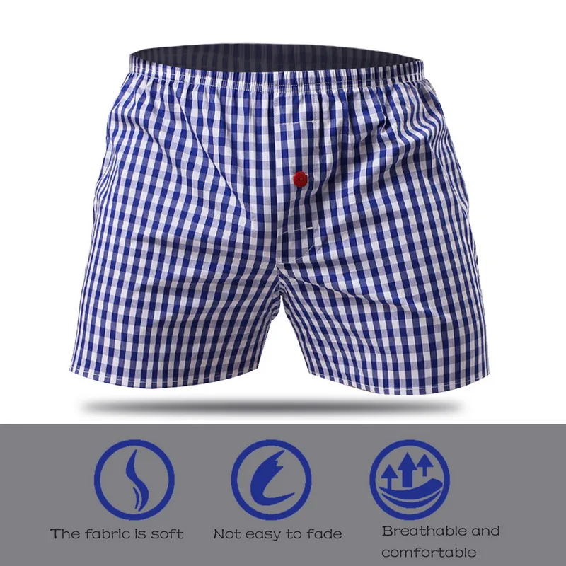 men's underwear with ball pocket New Arrival High Quality Men's Underpants Men Boxer Home Shorts Classic Plaid Combed Male Loose Breathable Family Underpants boxer underwear