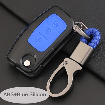 

3 Buttons Folding Silicone+ABS Car Fob Key Case bag For Ford Focus 2 Ecosport Kuga Escape C Max Ka nice touch Holder Protector