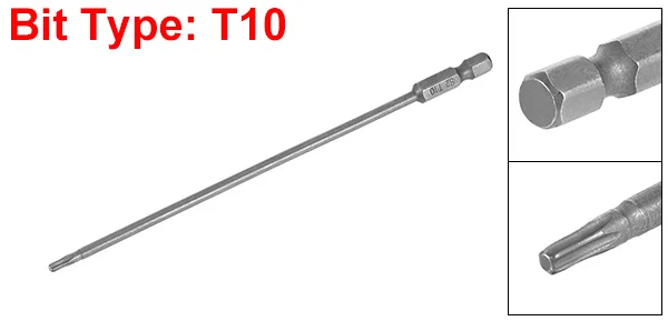 Отвертка uxcell Torx с шестигранным хвостовиком и шестигранным хвостовиком длиной 1/4 дюйма, Магнитный Отвертка S2 для электрических воздушных дрелей - Цвет: H1or4x150mmxT10 1p