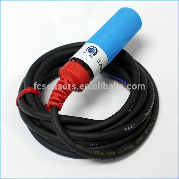 

12Vdc Diffuse Reflective M18 Photoelectric Sensor 40cm Sensing Optical Switch