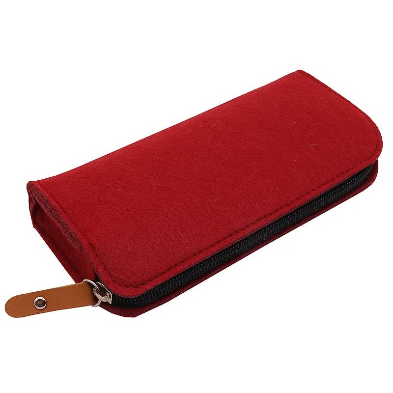 Простой фломастер сумка разных цветов школьные принадлежности Карандаш Чехол студенческие канцелярские товары сумка для хранения - Color: Wine Red