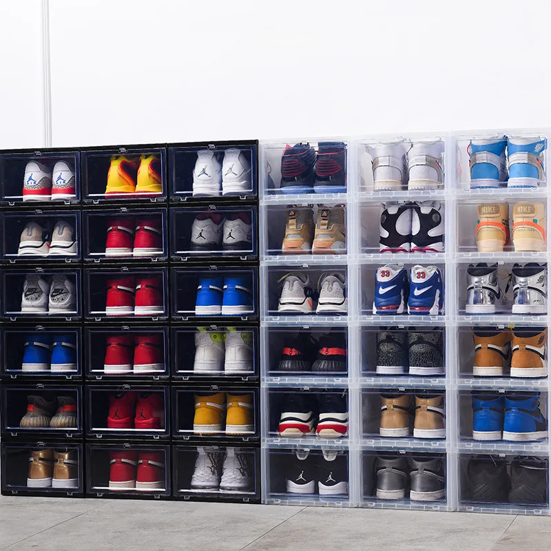 

Multi-function Foldable Drawer Shoes Storage Boxes PP Plastic Magnet Door Sneakers High Heels Shoes Storage Box Organizers