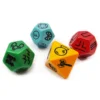 Bescon's Dungeon and Wilderness Terrain, Dungeon Feature and Treasure Type Dice Set, 4 piece Proprietary Polyhedral RPG Dice Set 1