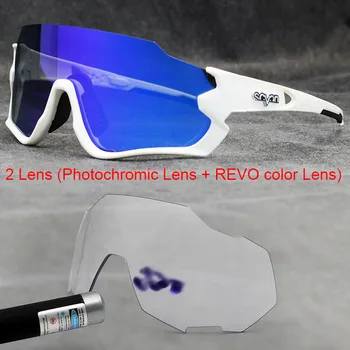 

2Lens Photochromic Cycling Glasses Woman Men Bike Riding Eyewear Outdoor Sports Running Sunglasses Road Bicycle MTB Goggle