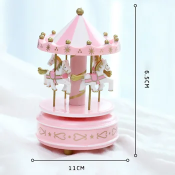 

Romantic Carousel Horse Music Box Toy Artistic Wooden Carousel Music Boxes AC889