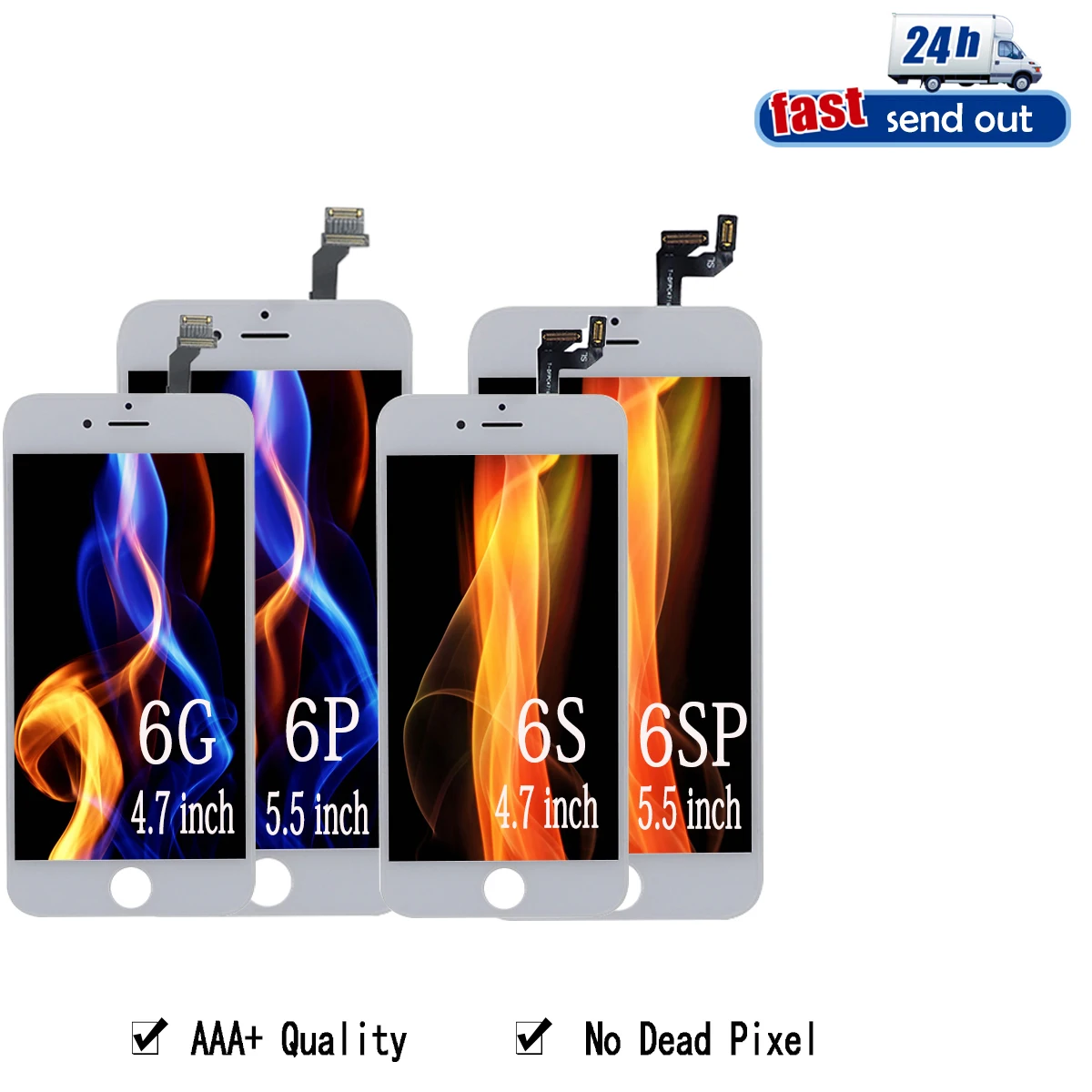 Lcd Per Iphone 6 Plus 6 Plus 6S Plus 6Splus Display Lcd Touch Screen Testato Nessun Pixel Morto Aaa + Assemblaggio Digitalizzatore Di Qualità