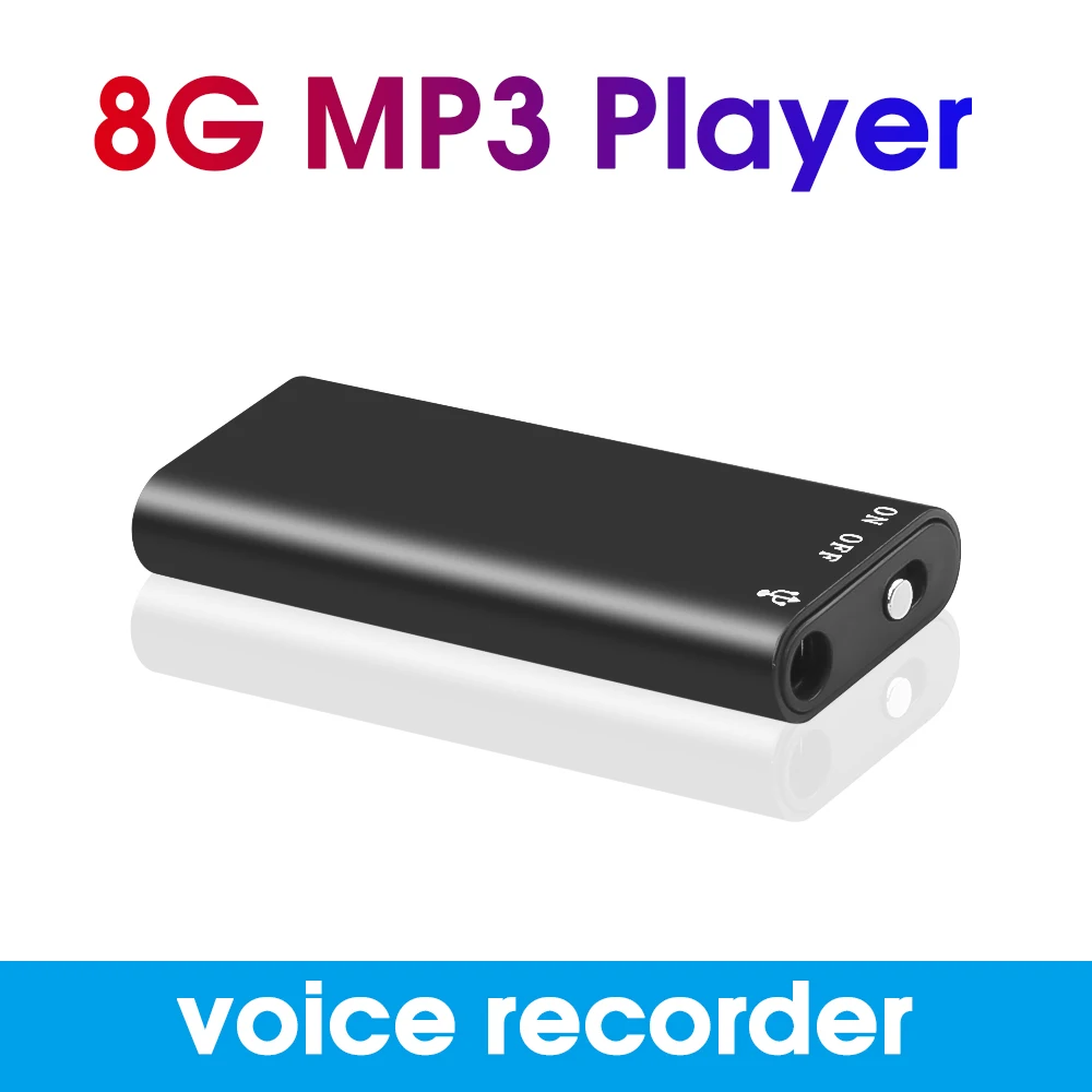 kebidumei Mini 8GB Voice Activated Digital Audio Voice Recorder Mp3 Player 3 in 1 8GB Memory Storage USB Flash Disk Drive