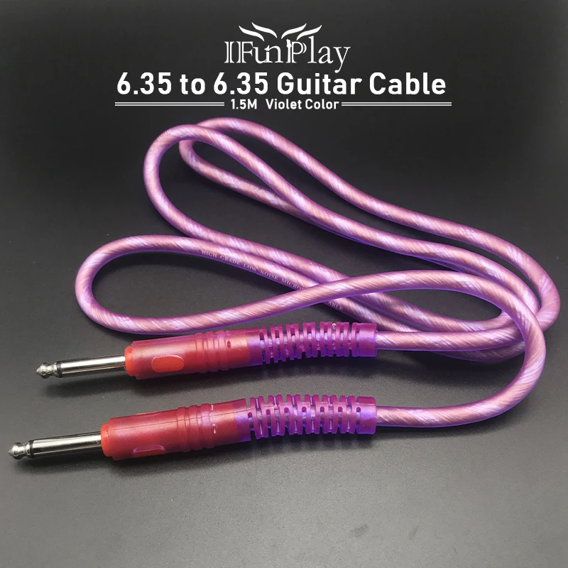 1/4" 1.5M Guitar AMP Cable 6.35 to 6.35 Mono Plug Audio Jack Cable for