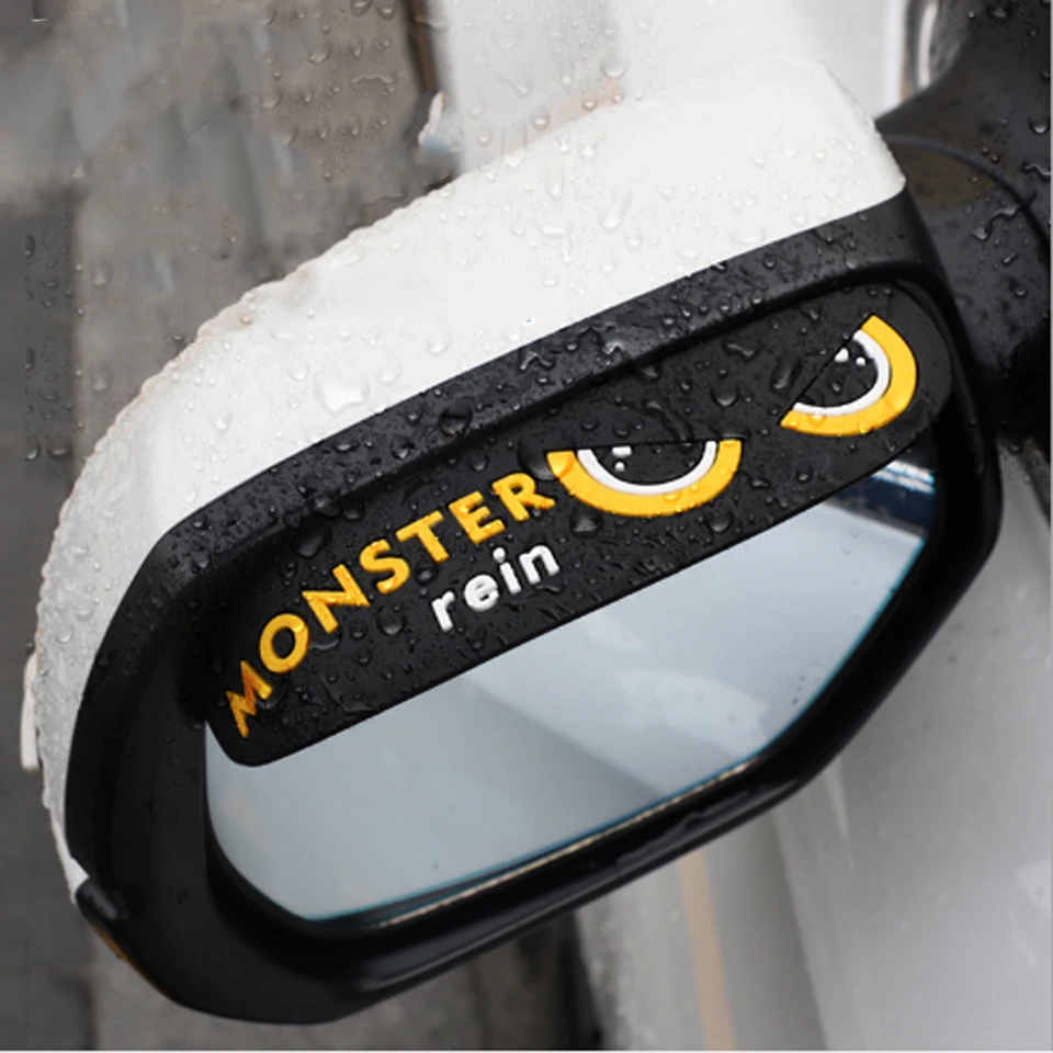 Lateral do Carro Viseira dos Desenhos Espelho Retrovisor Chuva Sobrancelha Animados Olhar Sol Sombra Neve Guarda Tempo Escudo Capa Acessórios Automóvel 2 Pçs 7 Cheap Toldos e abrigos