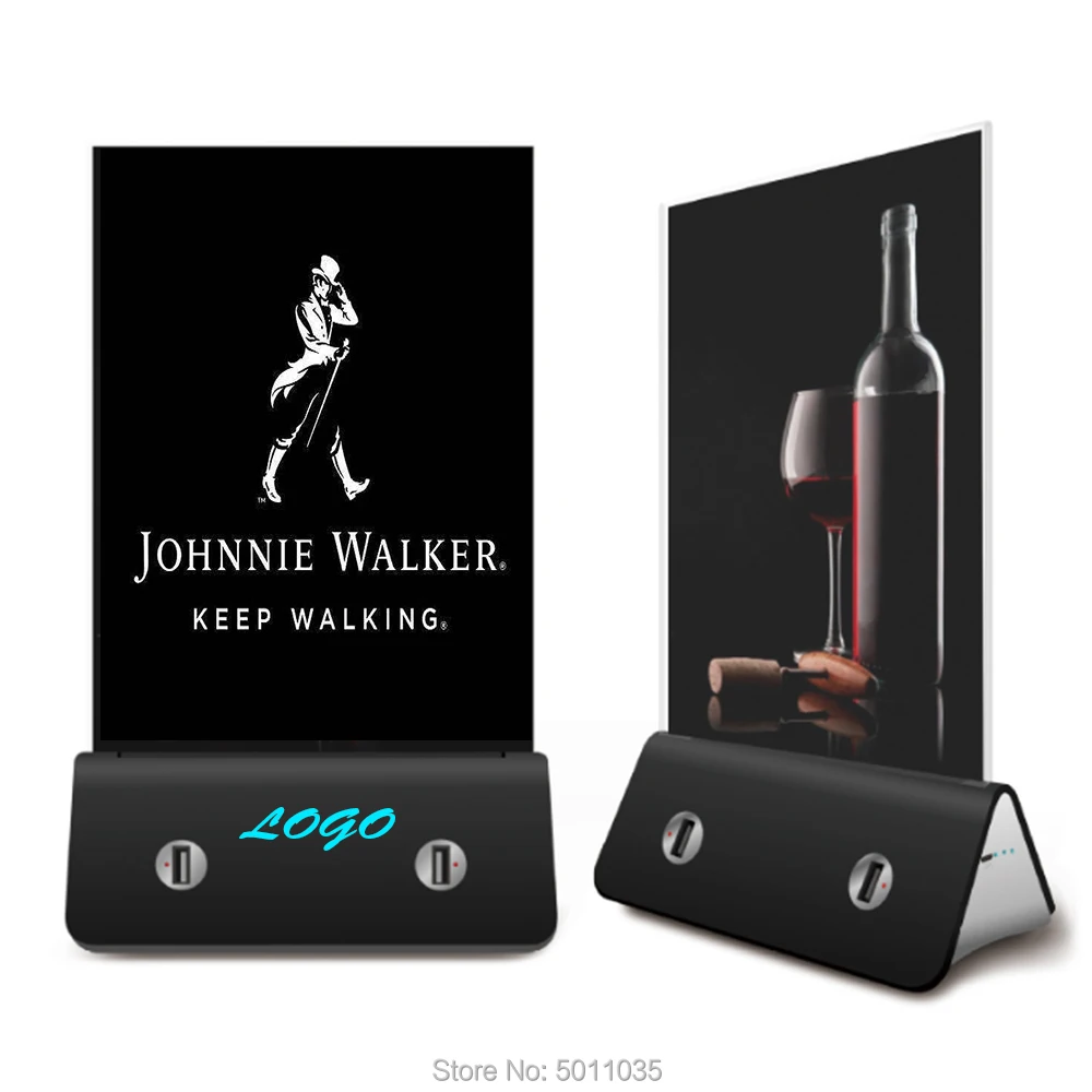 

For Restaurant+Coffee+Night Club Bar+Store Shop Table Menu Stand Holder LED Light Handwriting Fluorescent Blackboard Power Bank