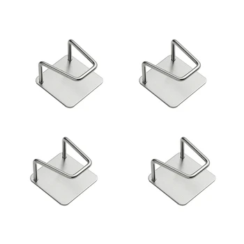 

4Pcs Kitchen Stainless Steel Sponges Holder Self Adhesive Sink Sponges Drain Drying Rack Kitchen Sink Accessories