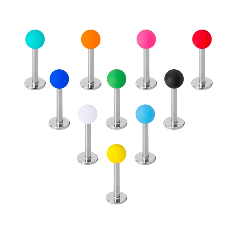 

2-10pcs Colorful Lip Ring Stud Piercing Labret Monroe Bar Ear Cartilage Tragus Earring Helix Daith for Women Body Jewelry 16G