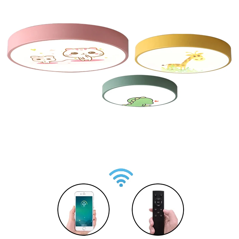 Modern Ultra-thin 5cm Animal Style LED Ceiling lamp Creative Cartoon Macaron Lights For Children Room Bedroom Foyer | Освещение