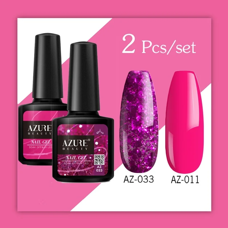 Azure beauty 2 шт./лот Набор лаков для ногтей Полупостоянный Гель-лак замачивания