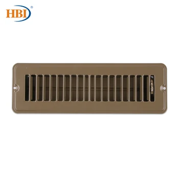 

HBI 2" x 10" Brown Floor Air Register Floor Diffuser with Holes for RV and Home Vent Plastic Steel