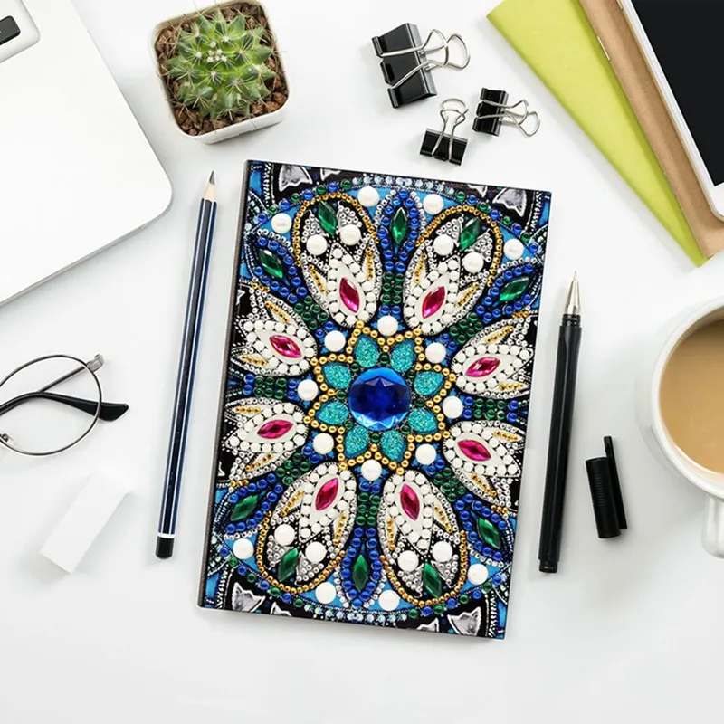 Diy Art Алмазный альбом для рисования дневник Полный Круглый Вышивка мозаикой из стразов A5 64 страницы сова с изображением павлиньей мандалы бабочки