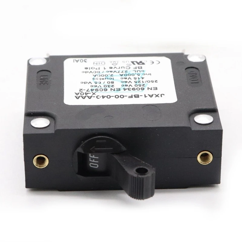 Black Toggle Reset Circuit Breaker Magnetic Switch Ac/Dc Current Overload Protector Rear Mounting With M3 Screws