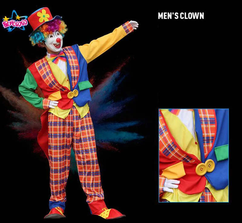 Хэллоуин сексуальная фантазия наряд клоунессы Забавный цирк Фея Принцесса косплей костюмы для женщин и мужчин карнавал вечерние Радуга Одежда для взрослых