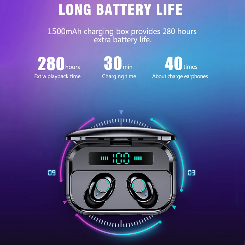 HANGRUI Новинка TWS Bluetooth 5,0 наушники спортивные стерео беспроводные наушники светодиодный дисплей наушники с микрофоном зарядная коробка PK Q32 F9