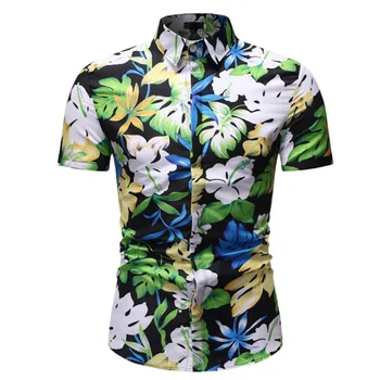 

Printed Mens Shirts Casual Slim Fit Hawaiian Shirt Short Sleeve Shirts For Men Formal Summer Shirt Floral Vintage Men