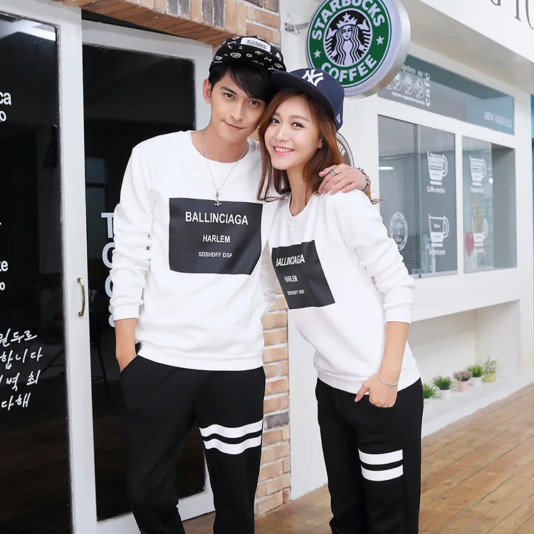 Autumn Cotton Family Matching Tracksuits Mother And Son Letter Printing Family Lovers Long Sleeve Round Neck Sport Suits