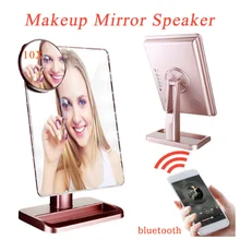 Bluetooth динамик светодиодный зеркало для макияжа умное музыкальное 20 огней сенсорный экран регулируемое косметическое зеркало для макияжа с 10x лупой