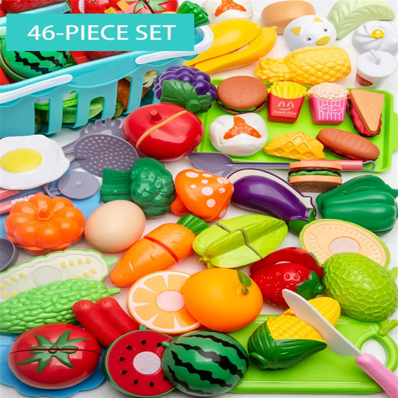 77 Pçs Plástico Cozinha Brinquedos Frutas E Legumes Carrinho De Compras  Conjunto Crianças Brinquedos Jogar Casa Simulação Comida Brinquedo Educação  Precoce Presentes - Brinquedo Artesanal - AliExpress