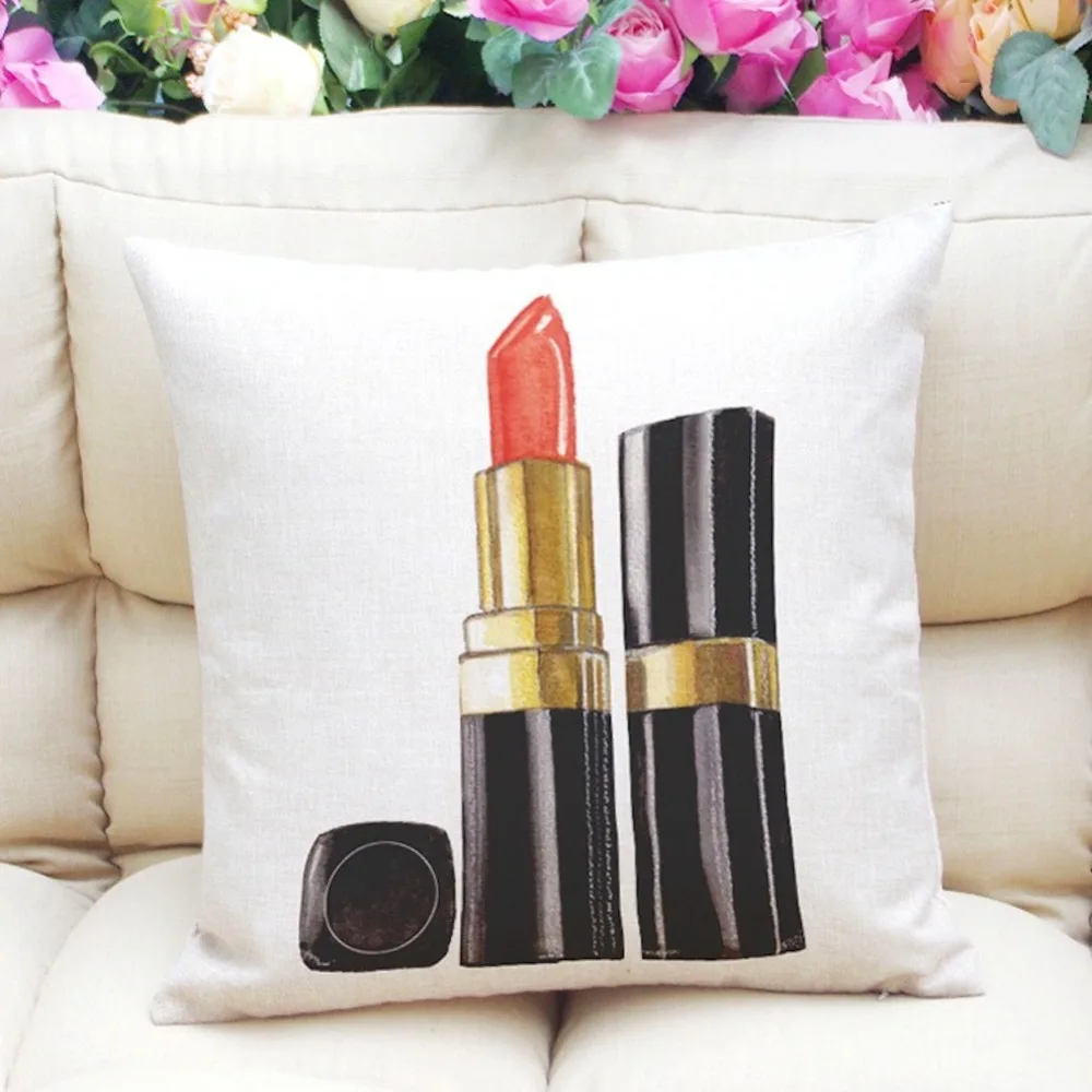 45-45cm-Printed-Pillowcase-Perfume-Bottles-Lipstick-Velvet-Cushion-Cover-Square-Pillowslip-Home-Pillow-Covers(4)