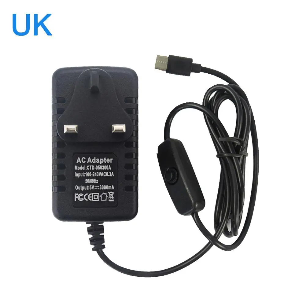5V3A USB блок питания с переключателем зарядки адаптер type-c защита от перегрузки легко наносить домашнее зарядное устройство стабильное для Raspberry Pi 4