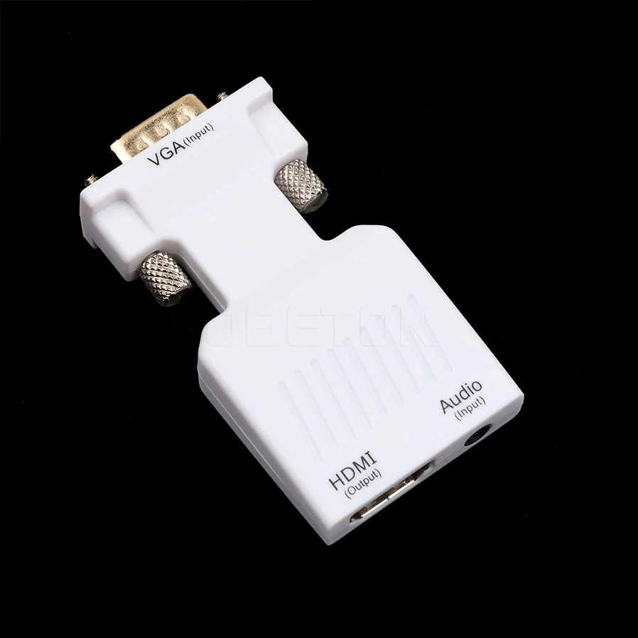 Черный белый VGA к HDMI конвертер адаптер поддержка 1080P выход сигнала с USB кабель