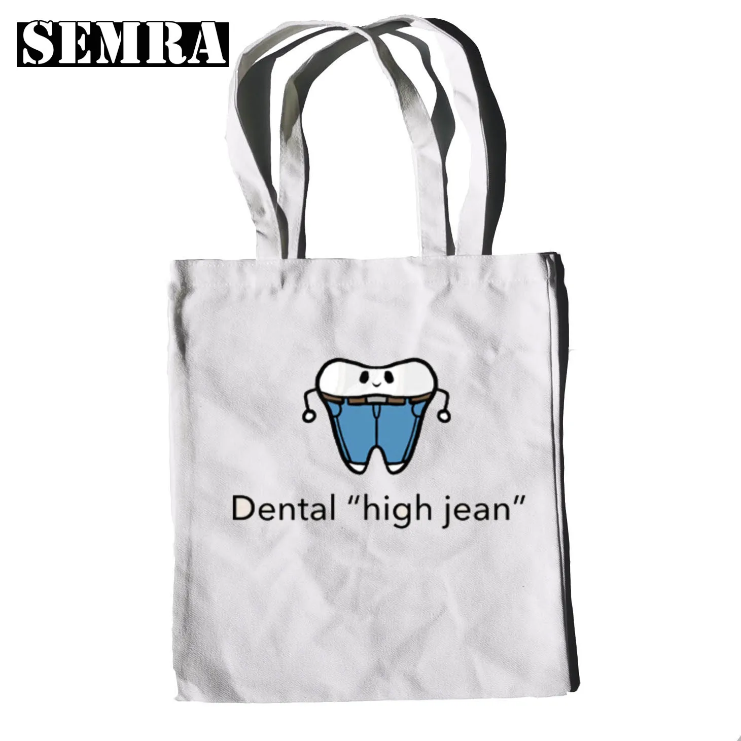 Women Tooth and Dentist Graphic Aesthetic Funny Handbag Shoulder Bags 90s Casual Shopping Female Handbag Girl Elegant Canvas Bag 