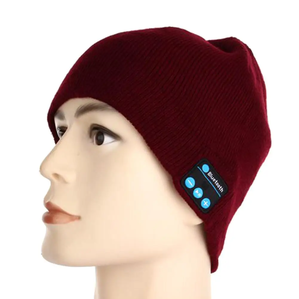 Winter Bluetooth USB Rechargeable Music Headset Warm Knitting Beanie Hat Cap Breathable Men Gorras Hats Warm Casual Lady Beanies winter hat wool knitted hat