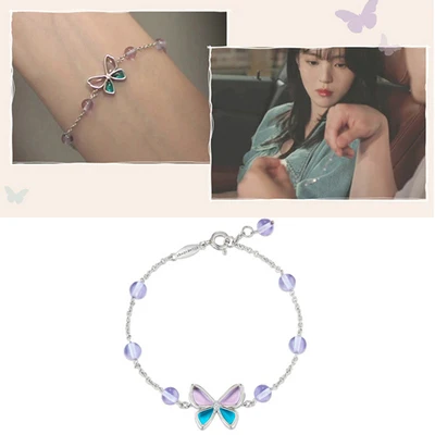 925silver Han So Hee Nevertheless same stone butterfly bracelet Korean style elegant high quality Bracelet crystal | Украшения и
