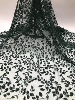 

African lace fabric 2020 high quality lace French mesh lace fabric embroidered with sequins Nigeria lace fabric D4075