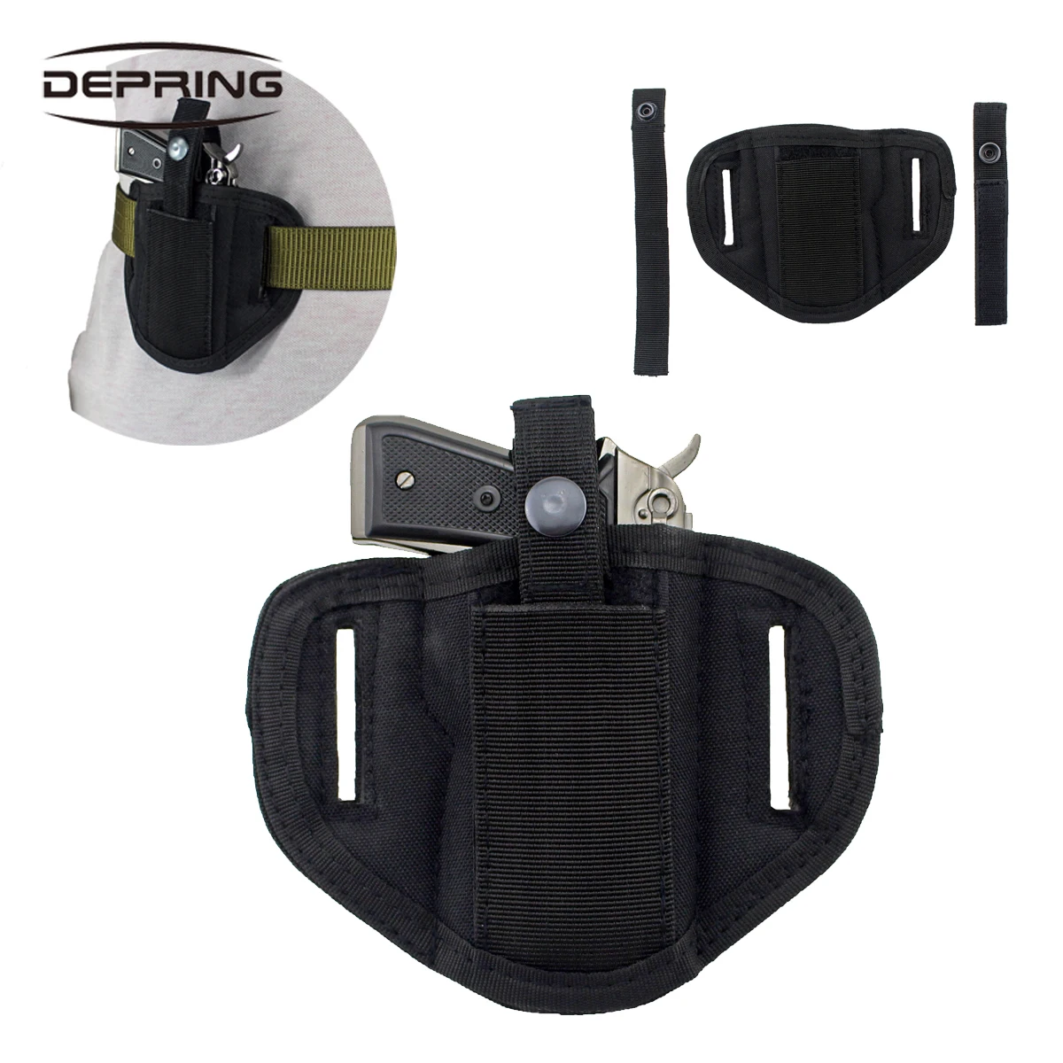 

6 Position Ambidextrous Concealment Holster for Compact Subcompact Handguns Concealed Belt Holster for Right Left Hand Draw