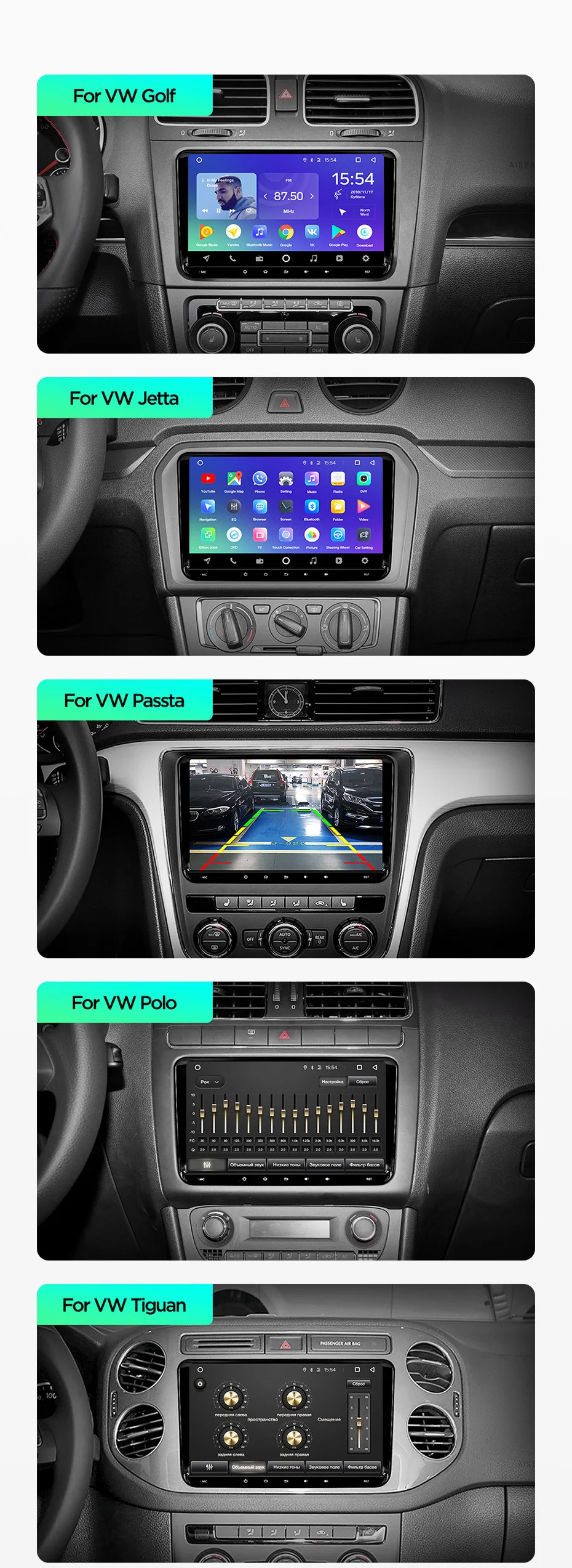 9 дюймов Android 9,1 2Din для VW/Volkswagen/Golf/Polo/Tiguan/Passat/b7/b6/leon/Skoda/Octavi автомобильный Радио gps мультимедийный плеер BT wifi