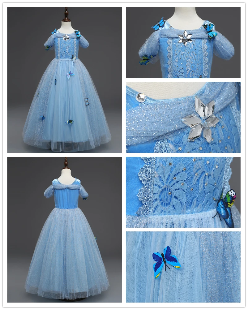 Fancy Girl Princess Dresses Beauty Belle Cosplay Costume Christmas Halloween Princess Dress up Children Evening Party Clothes cute baby dresses online