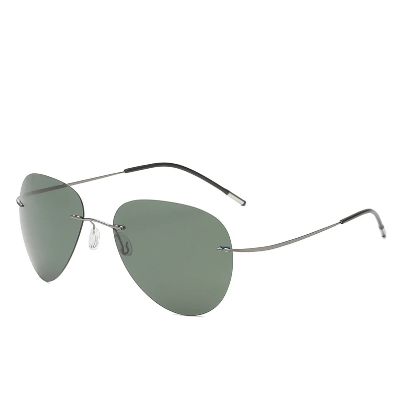 Новинка, мужские поляризованные солнцезащитные очки-пилот, ультра-светильник, фирменный дизайн, b-титан, мужские очки для вождения, ночного видения, синие зеркальные, UV400 - Цвет линз: C2 Green