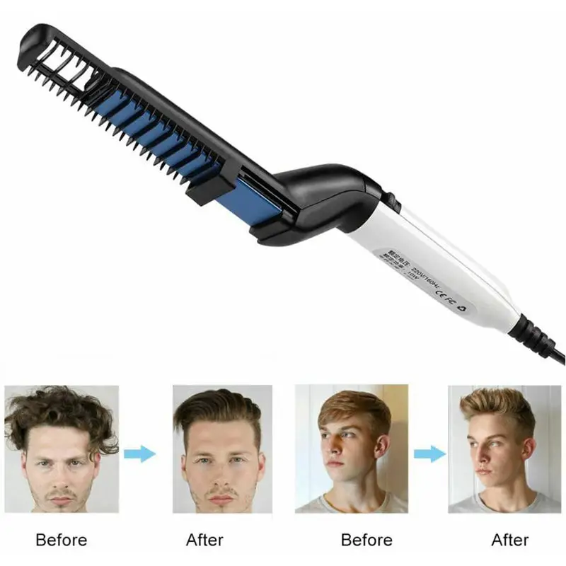 Hair Styling Tool Multifunctional Hair Comb Curling Iron Hair Volumize Flatten Side Straighten Hair Curler Show Cap Us Plug